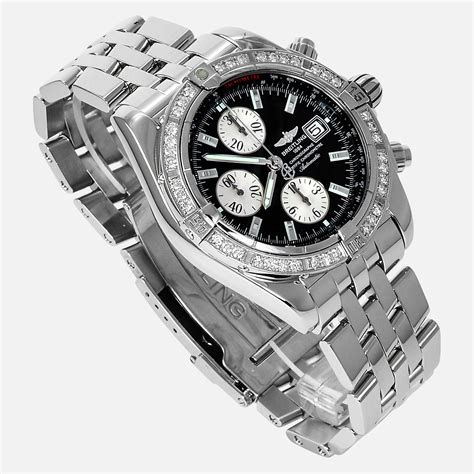 breitling chronomat with diamond bezel